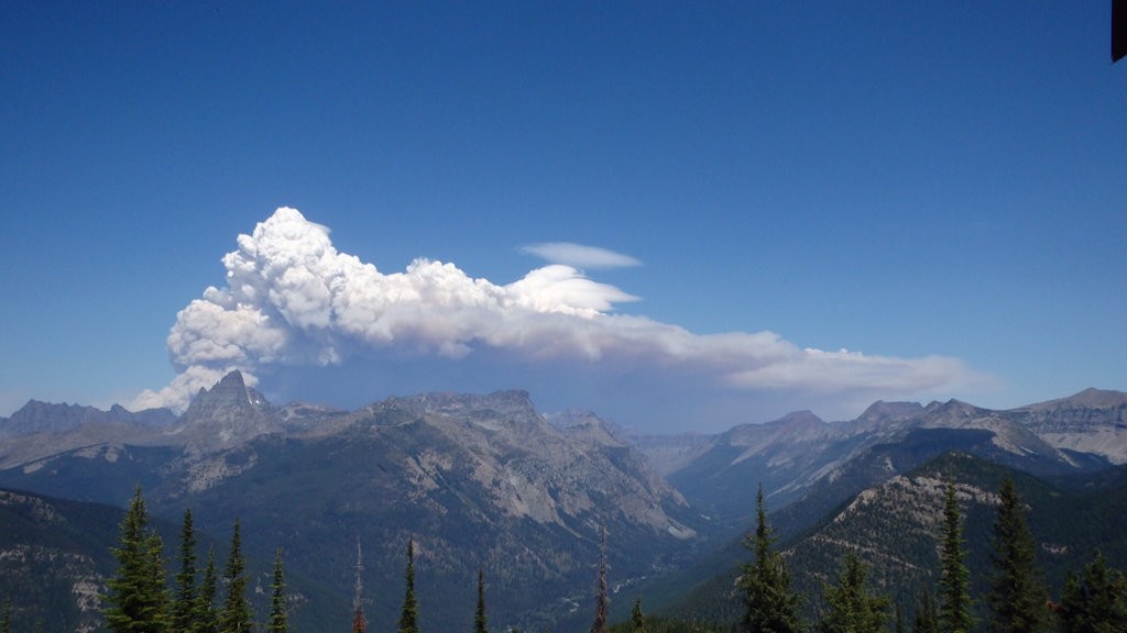 Thompson Fire from Scalplock LO, Aug 11, 2015 - 208pm