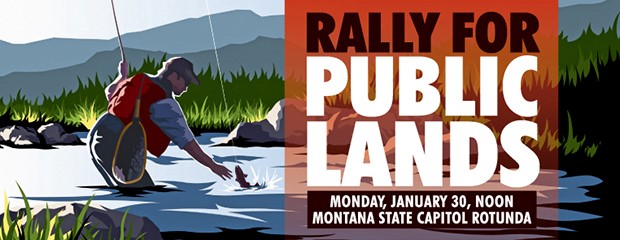 MWA Public Lands Rally banner, Jan 30, 2017