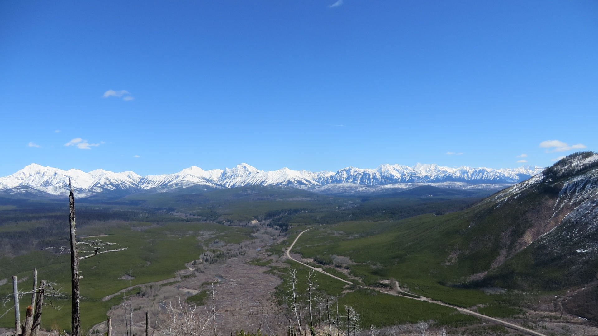 View East into Glacier NP from Glacier View Mtn, April 16, 2017 - W. K. Walker