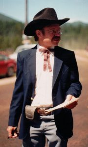 John Frederick at the 1987 Polebridge Forth of July parade