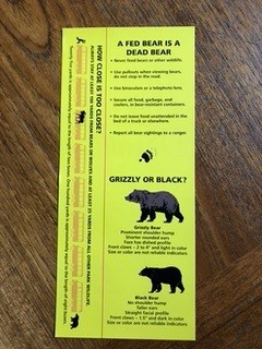 'Enjoy Them at a Distance' bear pamphlet - back